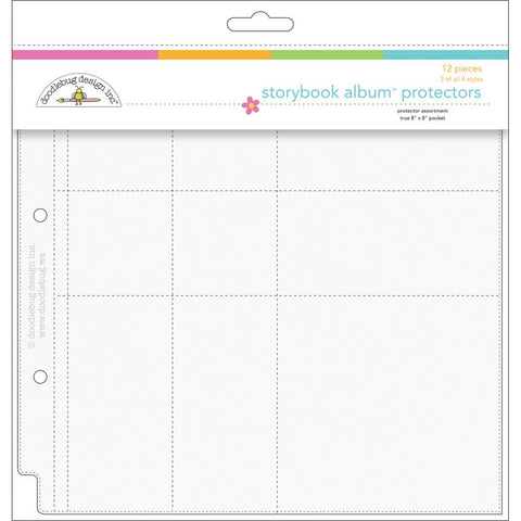 Doodlebug - 8"x 8" Storybook Album Protectors (3 of All 4 Styles - 12 Pieces Total)