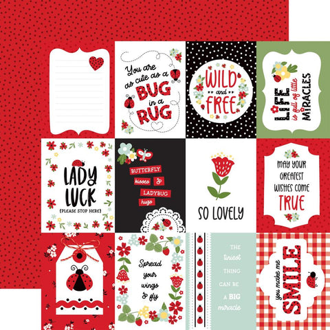 Echo Park 12"x 12" 3x4 Journaling Cards (Little Ladybug Collection) Double-Sided Paper