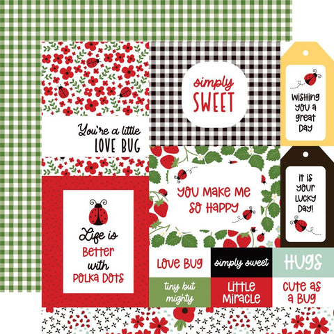 Echo Park 12"x 12" Multi Journaling Cards (Little Ladybug Collection) Double-Sided Paper