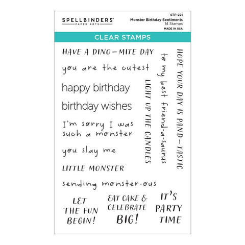 Spellbinders - Monster Birthday Sentiments (Monster Friends Collection) Stamp Set