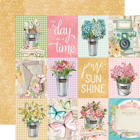 Simple Stories - 12'x 12" 3x4 Elements (Vintage Flower Shoppe) Double-Sided Paper