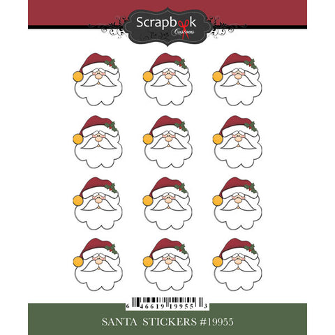 Santa's Face Stickers (12 pcs)