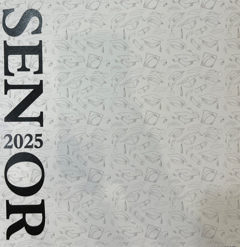 12" x 12" Senior Year Grad Caps (2025) Double-Sided Paper