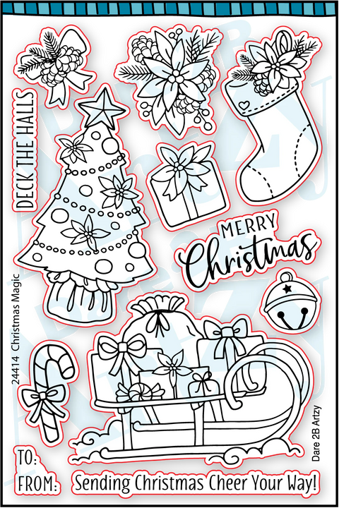 Dare 2B Artzy - Christmas Magic Stamp Set