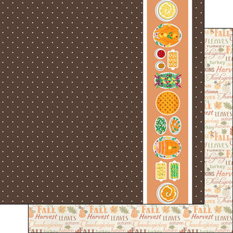 12"x 12" Thanksgiving Dinner Double-Sided Paper