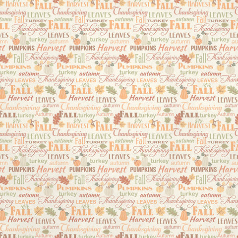 12"x 12" Thanksgiving Dinner Double-Sided Paper