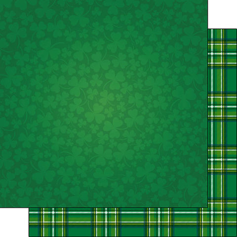12'x 12" Clovers & Irish Tartan Double-Sided Paper