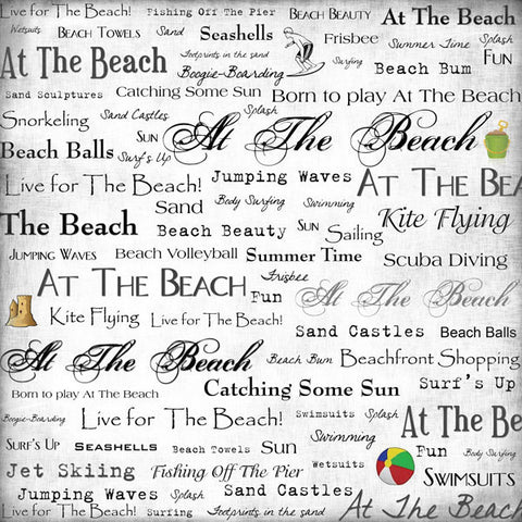 12"x 12" At the Beach Single-Sided Paper