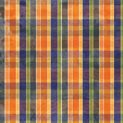 12"x 12" Halloween Tartan Paper