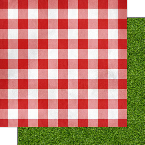 12"x 12" Picnic Table Cloth & Grass Double-Sided Paper