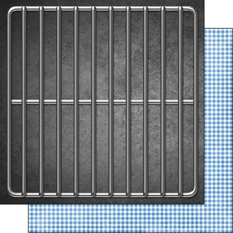 12"x 12" Barbeque & Blue Gingham Paper (Double-sided)