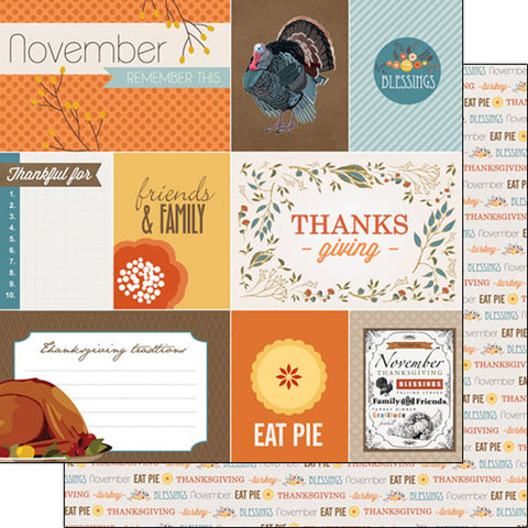 12"x 12" Thanksgiving Journal Double-Sided Paper