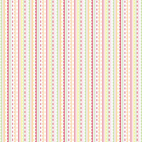 12'x 12" Valentine Stripe & Green Love Double-Sided Paper