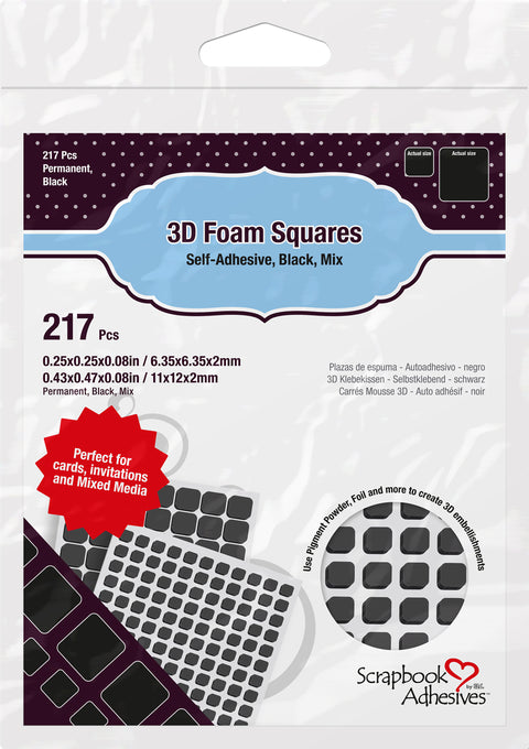Scrapbook Adhesives 3D Foam Squares (Black)