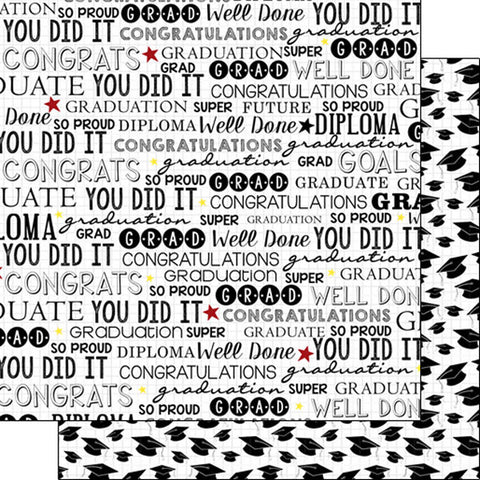 12"x 12" Black & White Graduation/Congratulations - Custom Cardstock