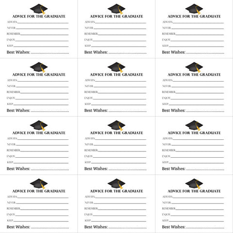 12"x 12" Advice for the Graduate 3x4 Cards Double-Sided Paper