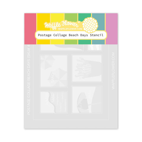 Waffle Flower - Postage Collage Beach Days Stencil