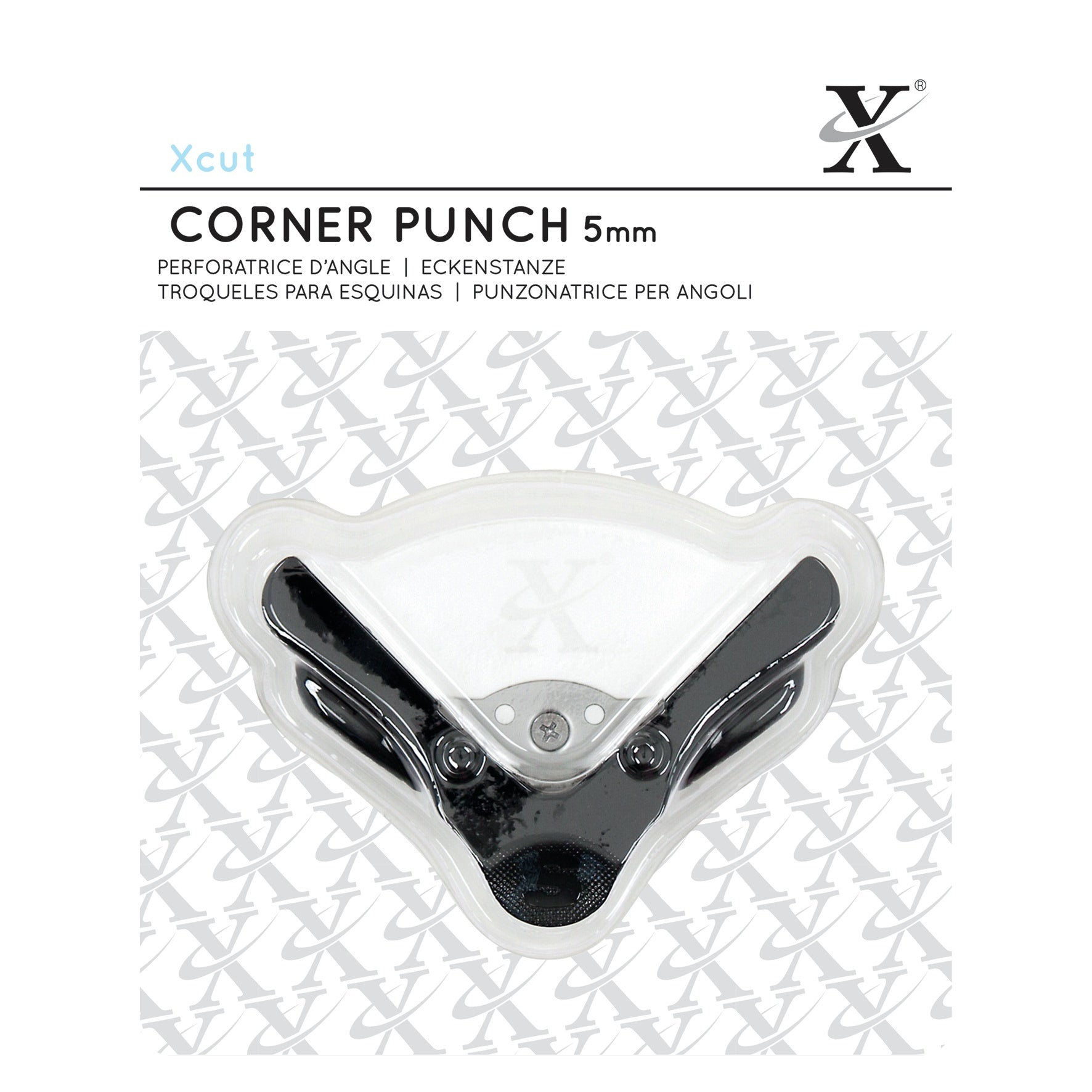 Xcut 5 mm 2-in-1 Corner Punch, Black/ White