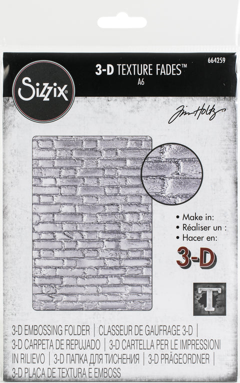 Sizzix - Brickwork Textured Fades A5 Embossing Folder