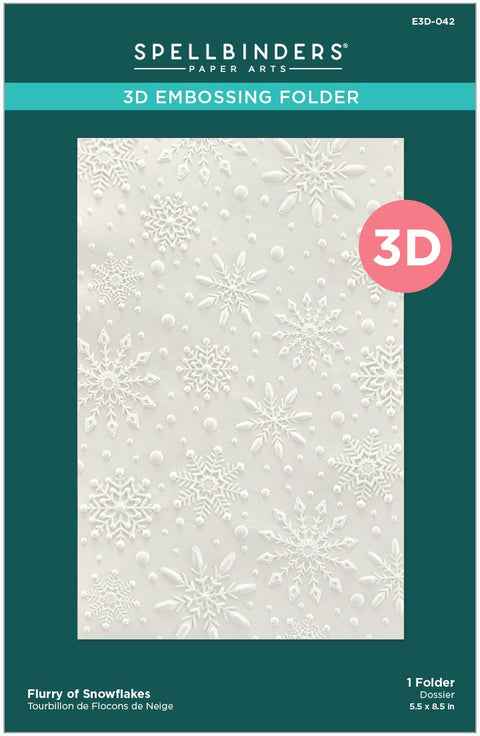 Spellbinders - Flurry of Snowflakes 3D Embossing Folder