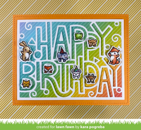 Lawn Fawn - Giant Outlined Happy Birthday (Landscape) Die