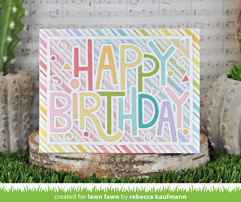 Lawn Fawn - Giant Outlined Happy Birthday (Landscape) Die