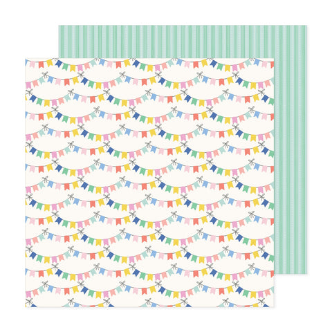 American Crafts - 12"x 12" Color Burst (Poppy & Pear) Double-sided Paper