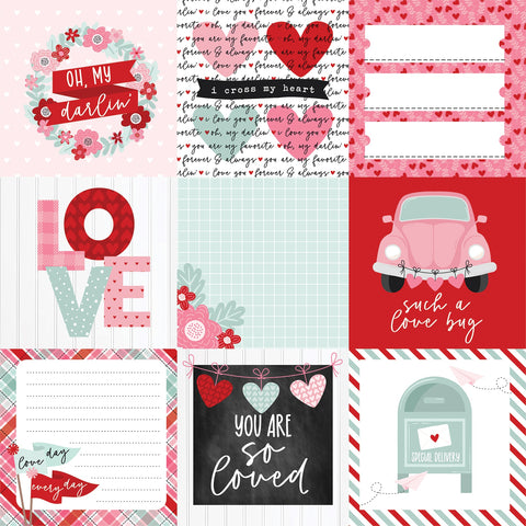 Echo Park 12"x 12" Love Notes (4x4 Journaling Cards) Double-sided Paper