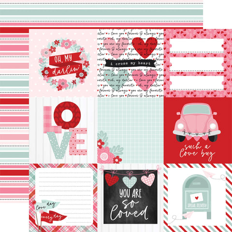 Echo Park 12"x 12" Love Notes (4x4 Journaling Cards) Double-sided Paper