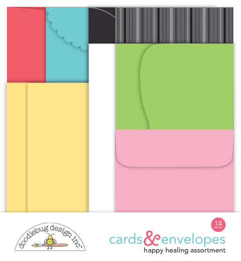 Doodlebug - Happy Healing 12 Cards & Envelopes Assortment