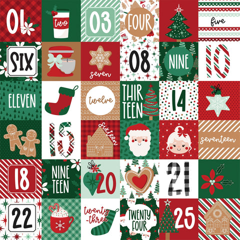 Echo Park - 12"x 12" 2x2 Journaling Cards (Baking Spirits Bright) Double-Sided Paper
