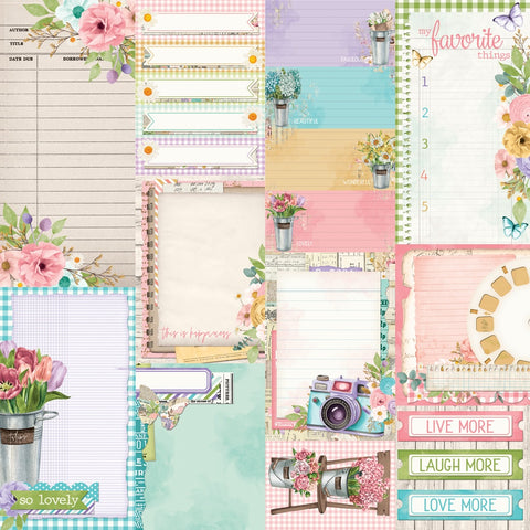 Simple Stories - 12'x 12" Journal Elements (Vintage Flower Shoppe) Double-Sided Paper