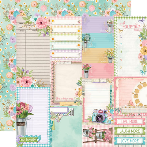 Simple Stories - 12'x 12" Journal Elements (Vintage Flower Shoppe) Double-Sided Paper