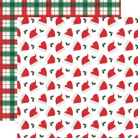 Echo Park 12"x 12" Santa Claus Hats (Christmas Express) Double-Sided Paper