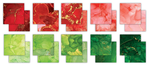 Craft Consortium - 6"x 6" Ink Drops Festive Double-Sided Paper Pad