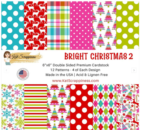 Kat Scrappiness - 6"x 6" Bright Christmas 2 Paper Pad