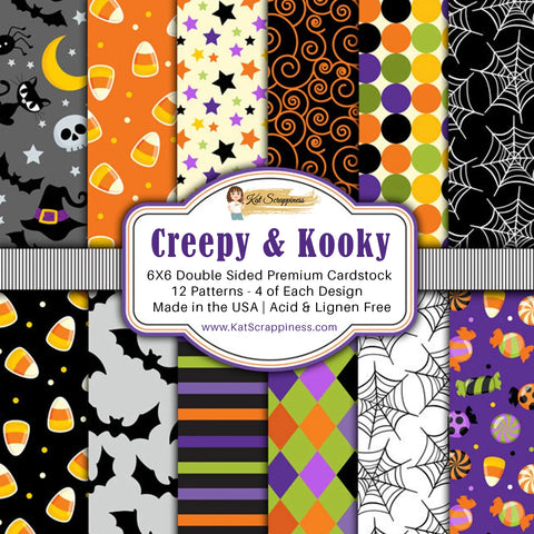 Kat Scrappiness - Creepy & Kooky Double-Sided 6"x 6" Paper Pad