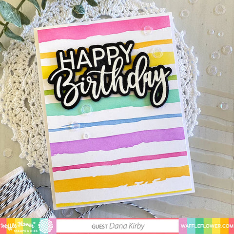 Waffle Flower - Happy Birthday Duo Stamp & Die Combo
