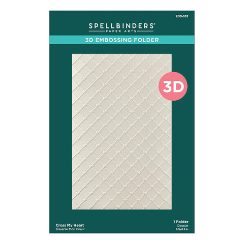 Spellbinders - Cross My Heart 3D Embossing Folder (Gorgeous You Collection)