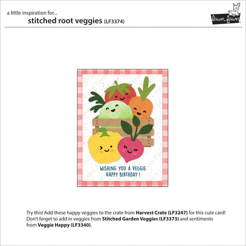 Lawn Fawn - Stitched Root Veggies