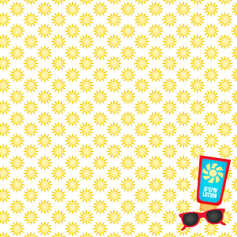 Scrapbook Supply - Beach Balls (Pool Party Collection) Double-Sided Paper