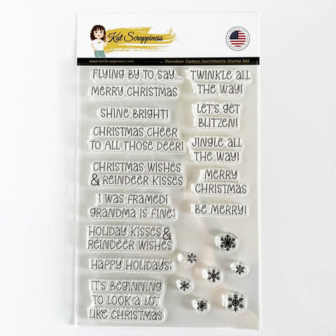 Kat Scrappiness - Reindeer Games Sentiment Stamp