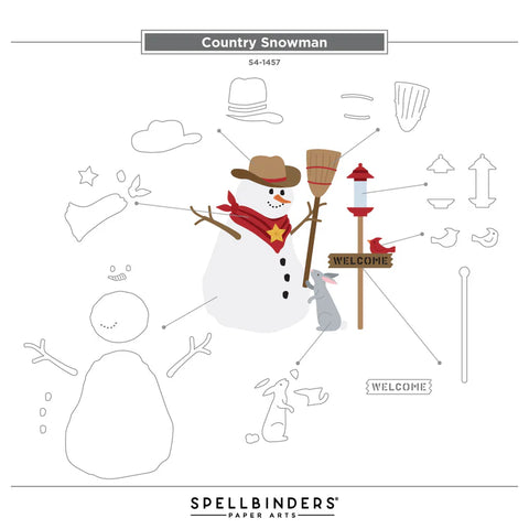 Spellbinders - Country Snowman (Country Christmas Collection) Dies