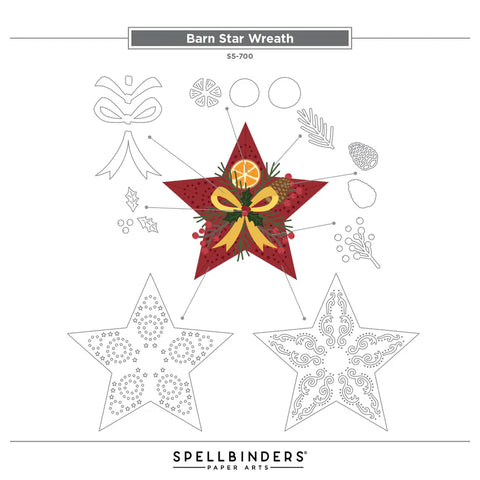Spellbinders - Barn Star Wreath (Country Christmas Collection) Dies