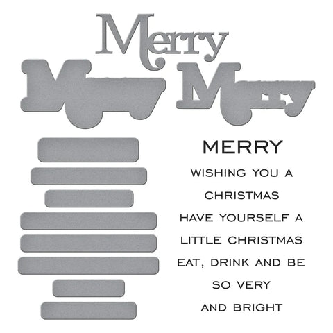 Spellbinders - Merry Sentiments Stamps & Dies (All About Christmas Collection)
