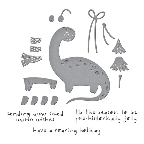 Spellbinders - Dino-Sized Holiday Clear Stamp & Die Combo