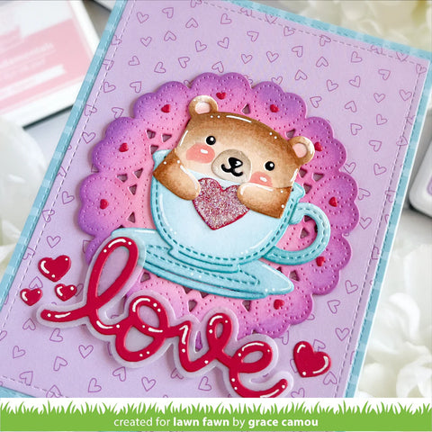 Lawn Fawn - Doily Hearts Die