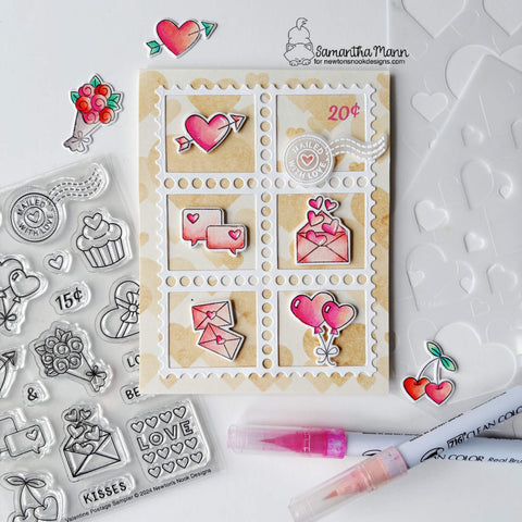 Newton's Nook - Valentine Postage Sampler Dies