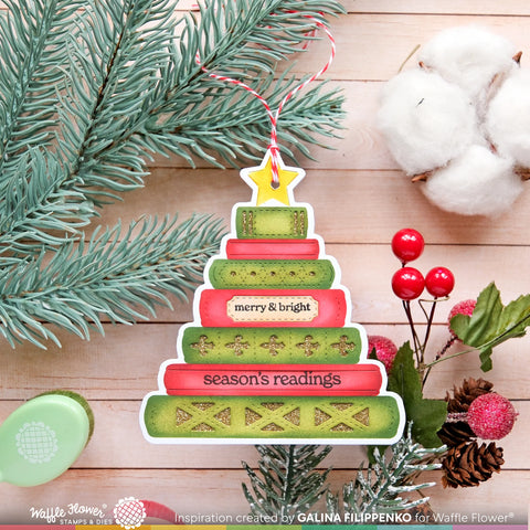 Waffle Flower - Merry Bookmas Die-n-Stencil