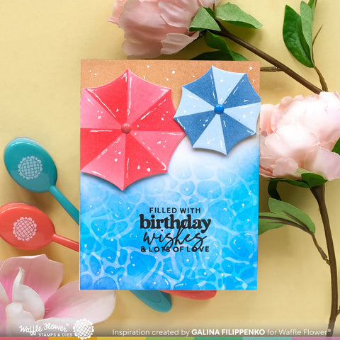 Waffle Flower - Birthday Wishes Combo Stamp & Die Set